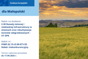 Działanie 2.30 Rozwój zielonej i niebieskiej infrastruktury w miastach oraz rekultywacja terenów zdegradowanych – IIT OPK