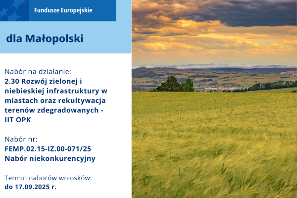 Działanie 2.30 Rozwój zielonej i niebieskiej infrastruktury w miastach oraz rekultywacja terenów zdegradowanych – IIT OPK